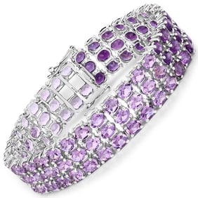 32.30 CT Genuine Amethyst 14K White