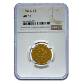 1851-D $5 Liberty Gold Half Eagle