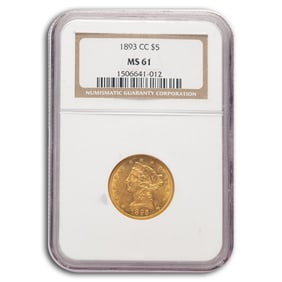 1893-CC $5 Liberty Gold Half Eagle