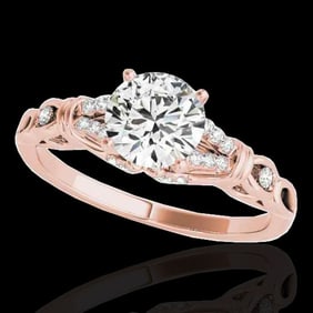 1.2 ctw Certified Diamond Solitaire Ring 10k Rose Gold