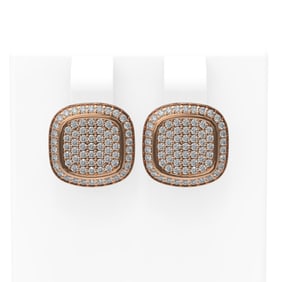 1.09 ctw Diamond Earrings 18K Rose Gold