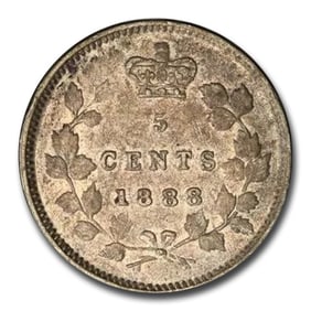 1888 Canada Silver 5 Cents Victoria