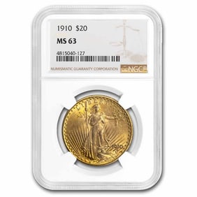 1910 $20 St Gaudens Gold Double