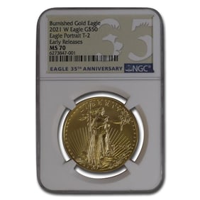 2021-W 1 oz Burnished Gold Eagle