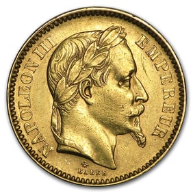 1861-1870 France Gold 20 Francs Napoleon