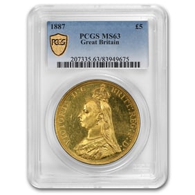 1887 Great Britain Gold Five Pounds