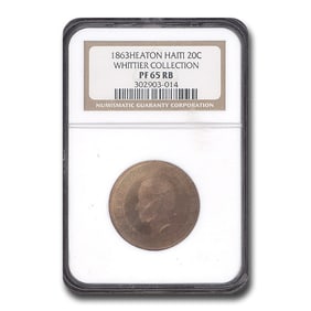 1863-H Haiti Republic 20 Centimes Geffrard