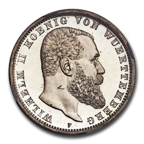 1893-F Germany Silver 5 Mark Wilhelm