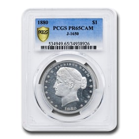 1880 Goloid Metric Pattern Dollar PR-65