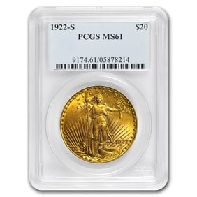 1922-S $20 St Gaudens Gold Double