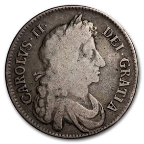 1672 Great Britain Silver Halfcrown Charles