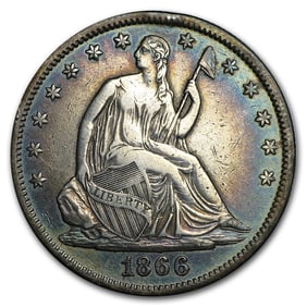 1866 Liberty Seated Half Dollar XF