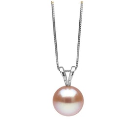 Pink Freshwater Classic Solitaire Pearl Pendant