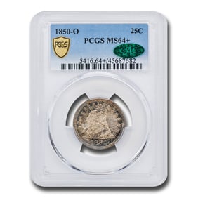 1850-O Liberty Seated Quarter MS-64+ PCGS