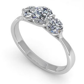 1 ctw Past Present Future VS/SI Diamond Ring Martini 14k White Gold