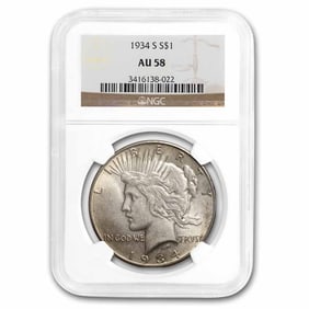 1934-S Peace Dollar AU-58 NGC