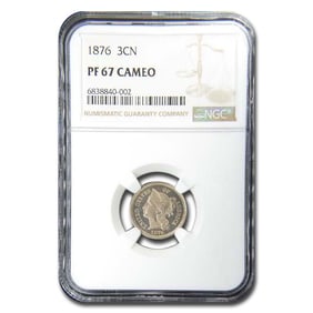 1876 Three Cent Nickel PF-67 Cameo