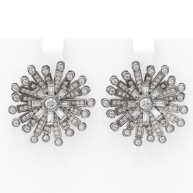 5 ctw Diamond Earrings 18K White Gold