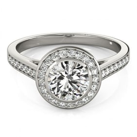 1.3 ctw Certified VS/SI Diamond Halo Ring 18k White Gold