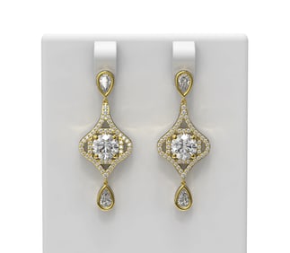 3.83 ctw Diamond Earrings 18K Yellow Gold