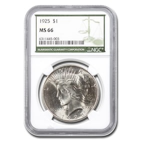 1925 Peace Dollar MS-66 NGC (Green