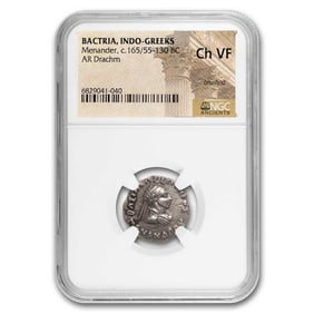 Bactria AR Drachm Menander (165-130 BC)