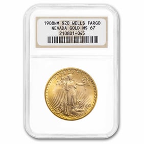 1908 $20 St Gaudens Gold No