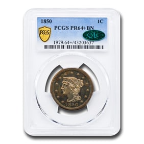 1850 Large Cent PR-64+ PCGS CAC