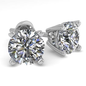 1.02 ctw VS/SI Diamond Stud Designer Earrings 18k White Gold
