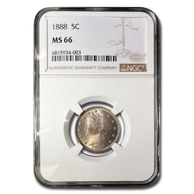 1888 Liberty Head V Nickel MS-66