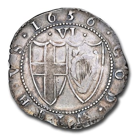1656 Great Britain Silver Sixpence Commonwealth