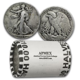 1927-S Walking Liberty Halves 20-Coin Roll