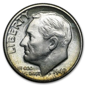 1949-D Roosevelt Dime 50-Coin Roll BU