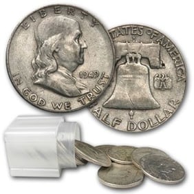 1949-S Franklin Half Dollar 20-Coin Roll