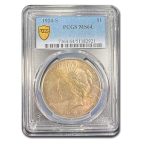 1924-S Peace Dollar MS-64 PCGS