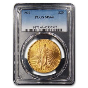 1922 $20 St Gaudens Gold Double