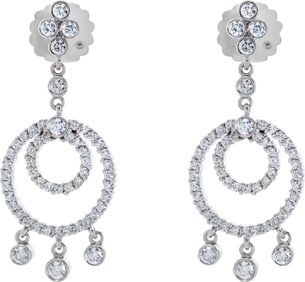 Dangling White Gold Diamond Earrings