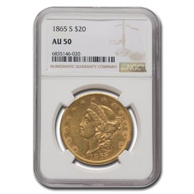 1865-S $20 Liberty Gold Double Eagle