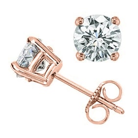 1.0 ctw Certified VS/SI Diamond Stud Earrings 18k Rose Gold