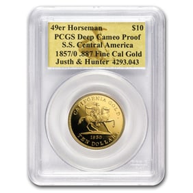 1857/0 $10 49er Horseman .887 Fine