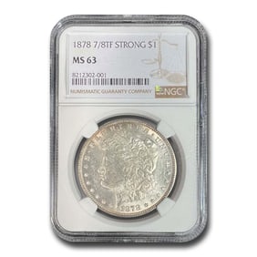 1878 Morgan Dollar 7/8 TF MS-63