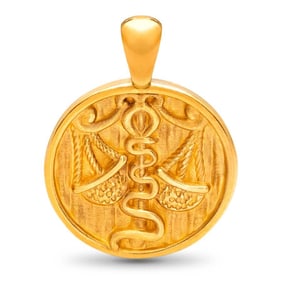 Nebu 24K Zodiac Pendant: Libra