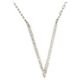 Diamond V-Necklace 14K White Gold