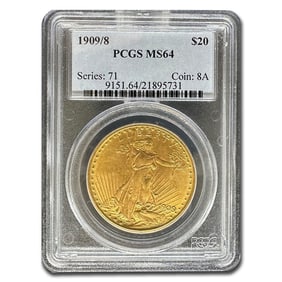 1909/8 $20 St Gaudens Gold Double