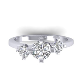 1.25 ctw Certified VS/SI Diamond Solitaire 3 Stone Ring 14k White Gold