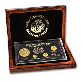 1990 Singapore 4-Coin Gold/Silver Year of