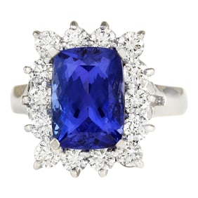 Tanzanite Diamond Ring 14K White Gold