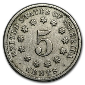1873 Shield Nickel Open 3 VF