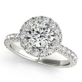 1.5 ctw Certified VS/SI Diamond Halo Ring 18k White Gold