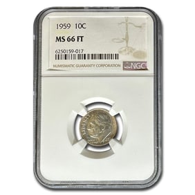 1959 Roosevelt Dime MS-66 NGC (FT)
